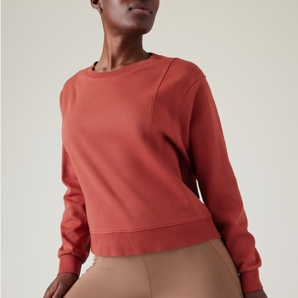 Athleta Sundown Crewneck Sweatshirt in Cranberry Red—Size Medium
